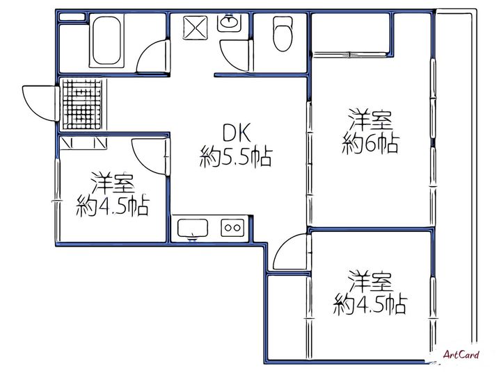 広島県広島市西区上天満町(マンション)の賃貸物件の間取り