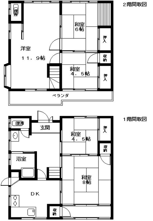 山梨県甲府市南口町(一戸建)の賃貸物件の間取り