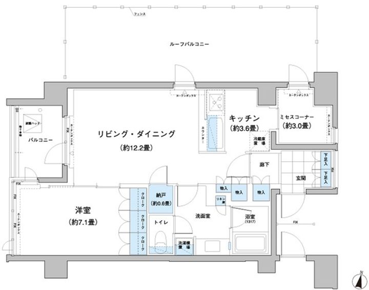 東京都世田谷区砧2(マンション)の賃貸物件の間取り