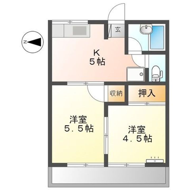 神奈川県横浜市戸塚区下倉田町(アパート)の賃貸物件の間取り