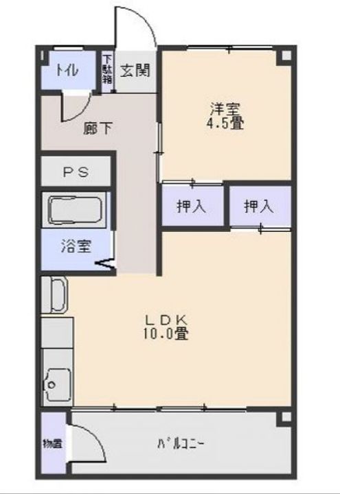 福島県郡山市赤木町(マンション)の賃貸物件の間取り