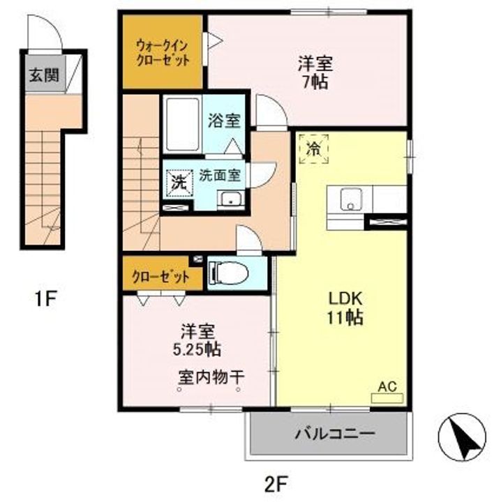 栃木県栃木市都賀町合戦場(アパート)の賃貸物件の間取り