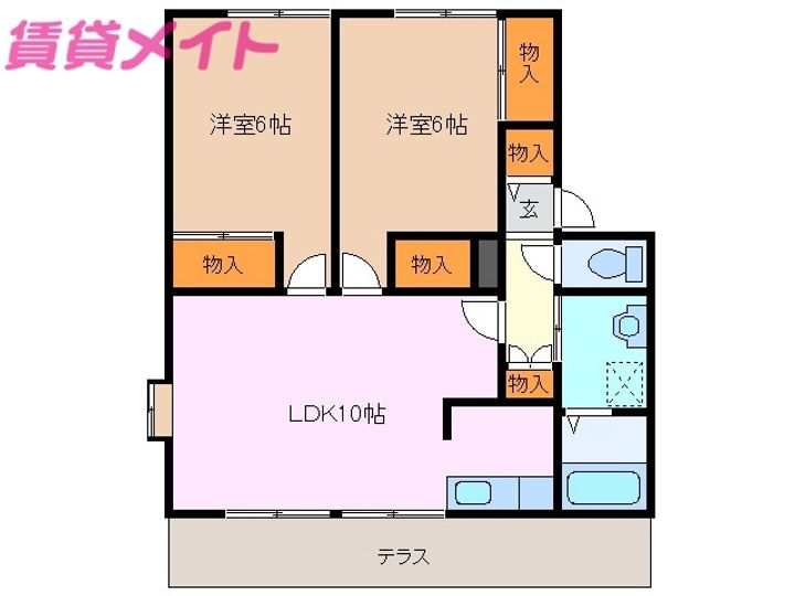 ハニーネスト B棟の間取り