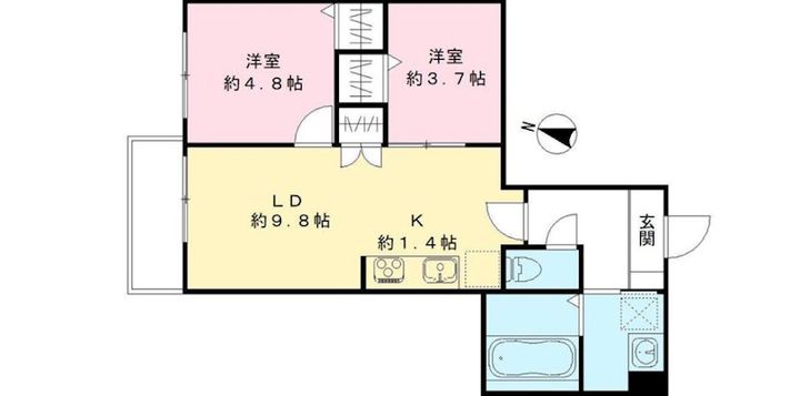 東京都日野市多摩平6(マンション)の賃貸物件の間取り