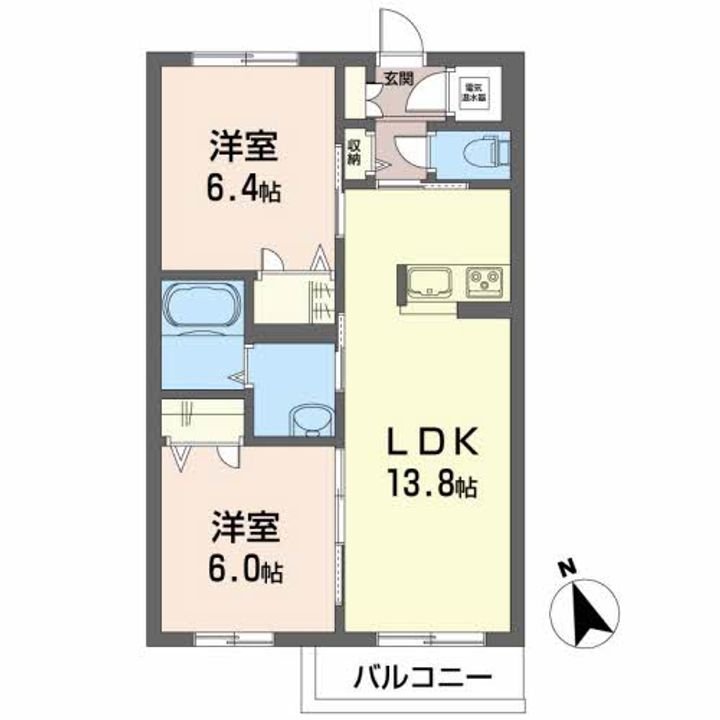山形県山形市嶋南2(マンション)の賃貸物件の間取り
