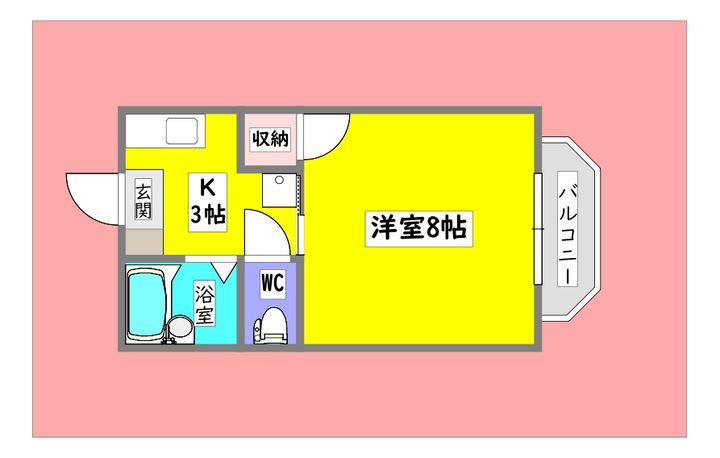 広島県東広島市西条東北町(アパート)の賃貸物件の間取り