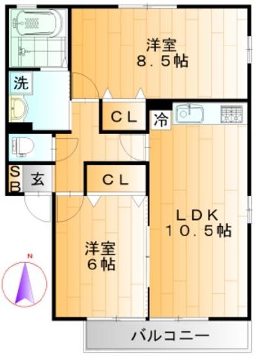 東京都足立区谷在家3(アパート)の賃貸物件の間取り