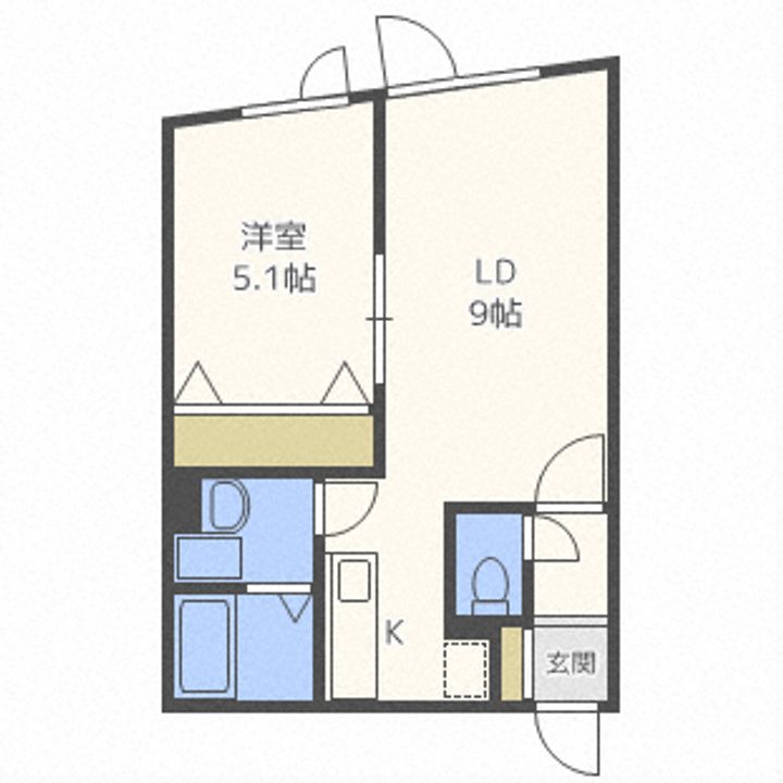北海道札幌市中央区南六条西23(マンション)の賃貸物件の間取り