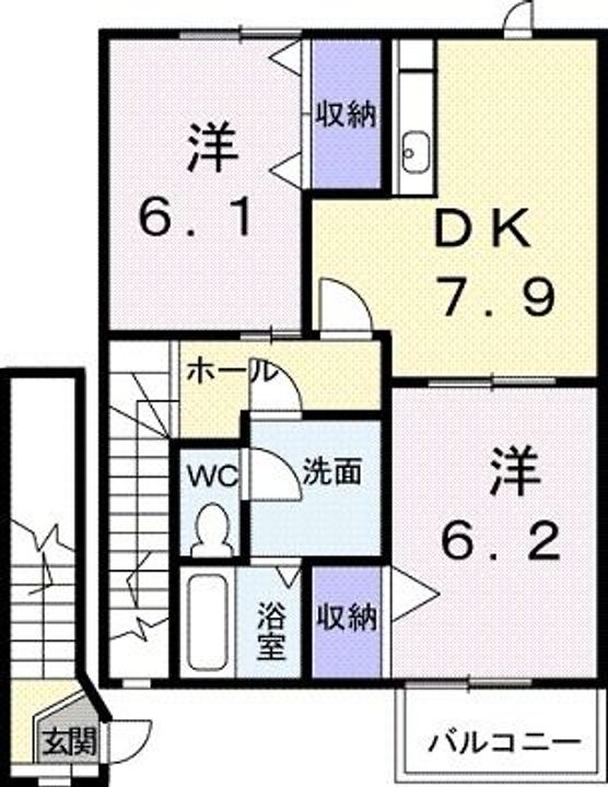 栃木県宇都宮市竹林町(アパート)の賃貸物件の間取り