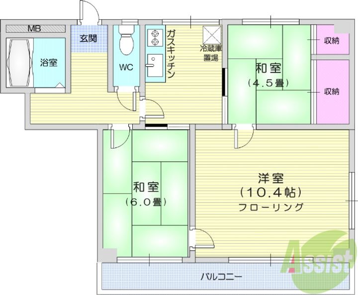 トレモワーユ北仙台の間取り