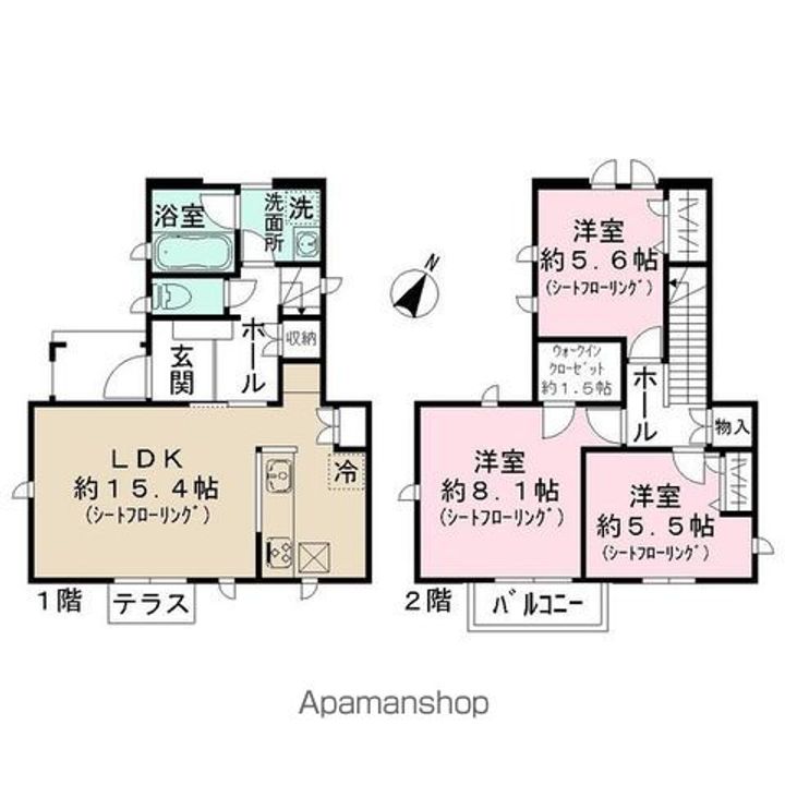 東京都板橋区赤塚5(一戸建)の賃貸物件の間取り