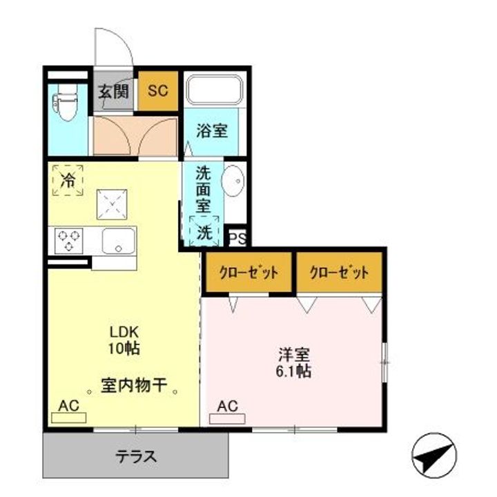 栃木県足利市福居町(アパート)の賃貸物件の間取り
