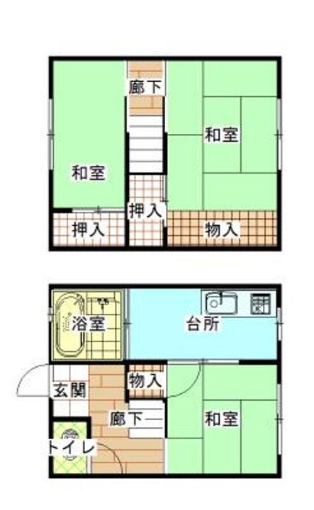 広島県福山市大門町2(一戸建)の賃貸物件の間取り