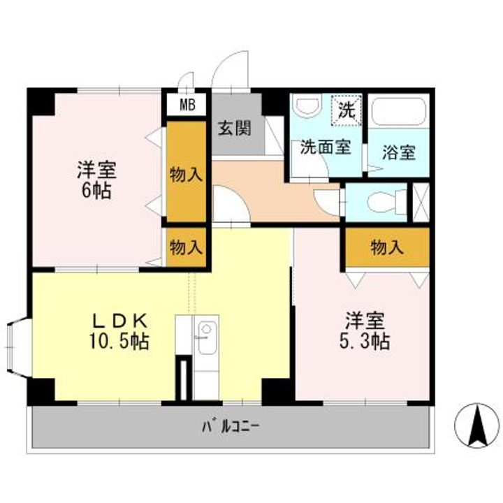 高知県高知市南久万(マンション)の賃貸物件の間取り