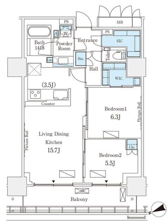 ロイヤルパークス品川の間取り