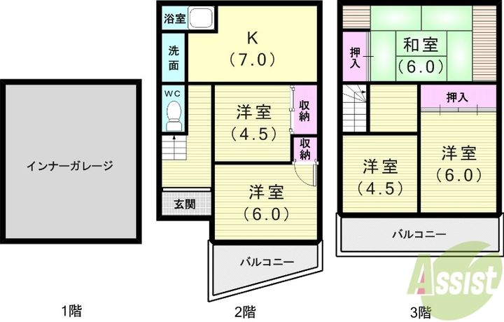 兵庫県神戸市須磨区潮見台町5(一戸建)の賃貸物件の間取り