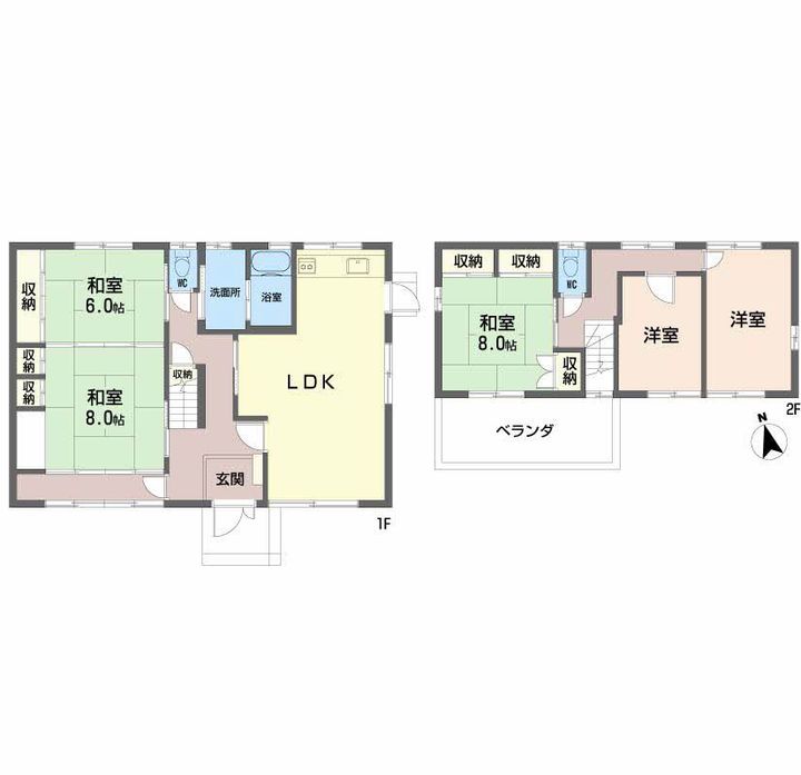 広島県福山市東川口町2(一戸建)の賃貸物件の間取り