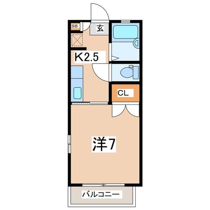 福島県郡山市南2(アパート)の賃貸物件の間取り
