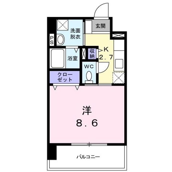 福岡県北九州市小倉北区三萩野1(マンション)の賃貸物件の間取り