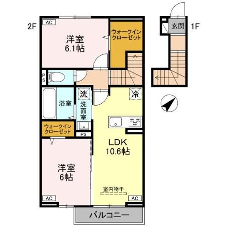 群馬県伊勢崎市宮子町(アパート)の賃貸物件の間取り
