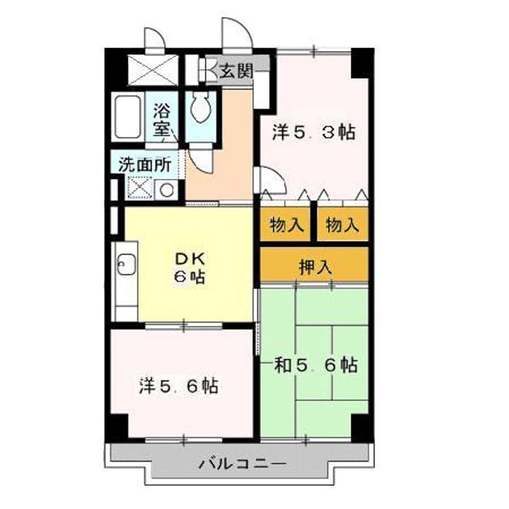 ミドルロード 壱番館の間取り