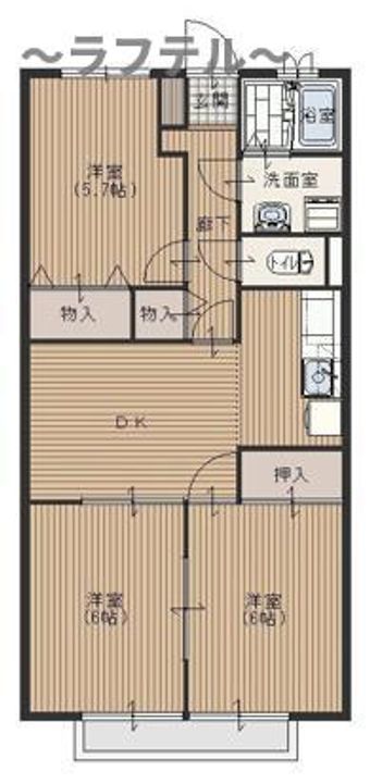 埼玉県所沢市小手指元町1(アパート)の賃貸物件の間取り