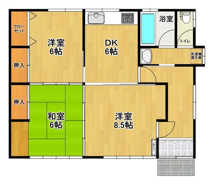 福島県郡山市芳賀3(一戸建)の賃貸物件の間取り