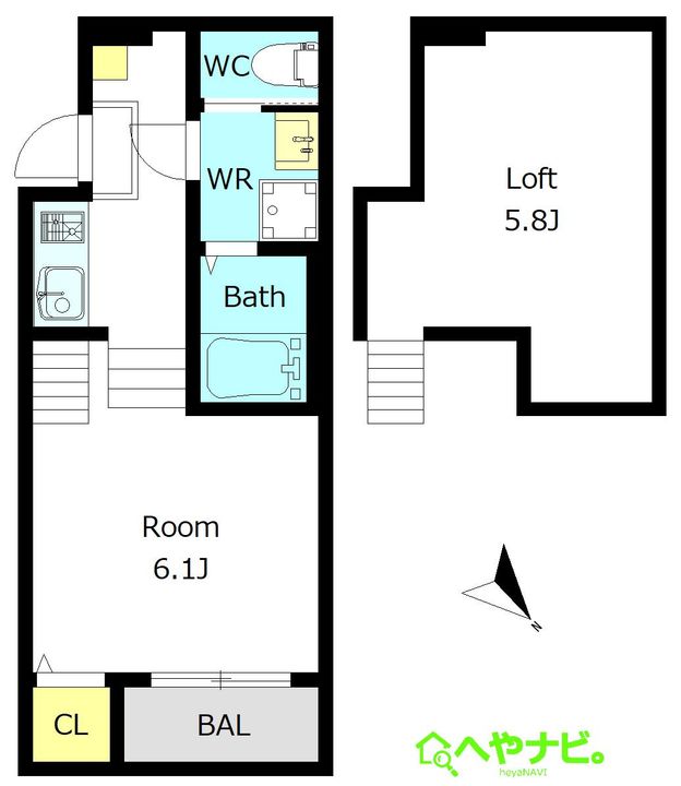 愛知県名古屋市千種区千種3(アパート)の賃貸物件の間取り