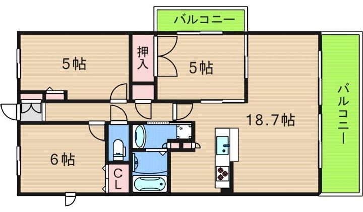 リバーガーデン岸里玉出の間取り
