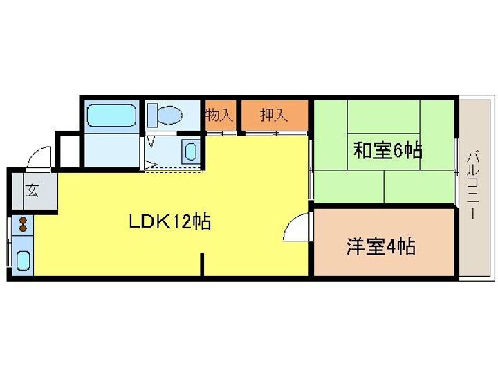 大阪府八尾市南太子堂3(マンション)の賃貸物件の間取り