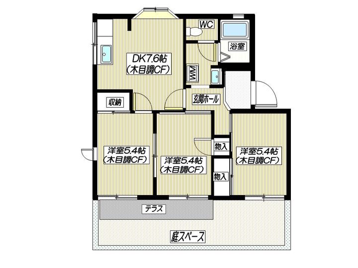 セゾンコスモスI 102の間取り