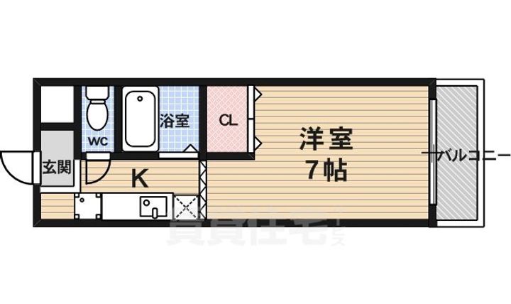 京都府京都市右京区西京極午塚町(マンション)の賃貸物件の間取り