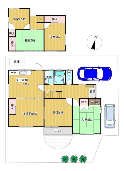 大阪府池田市伏尾台3(一戸建)の賃貸物件の間取り