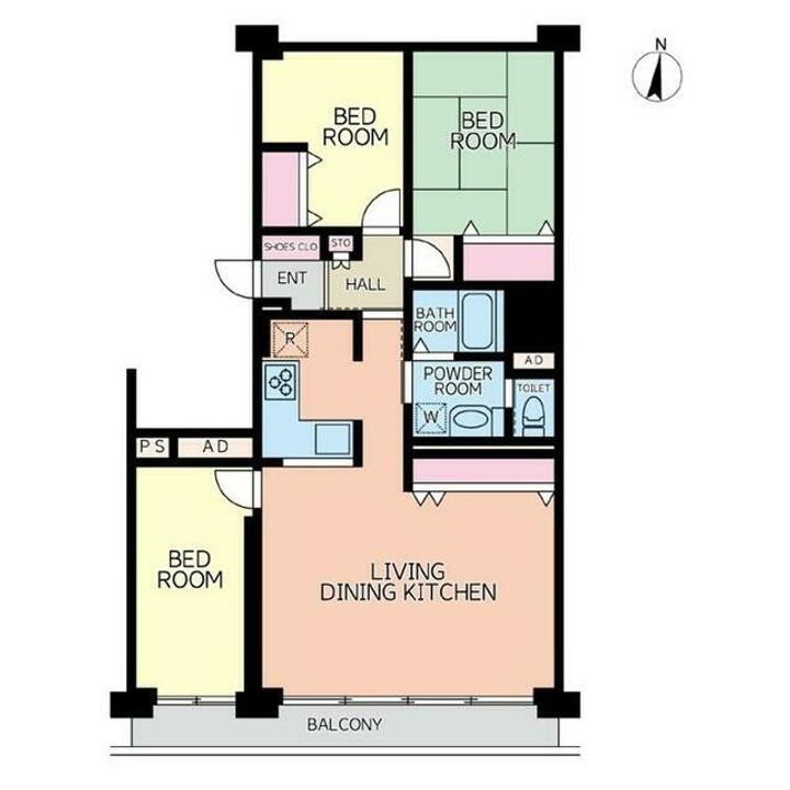 神奈川県横浜市戸塚区俣野町(マンション)の賃貸物件の間取り