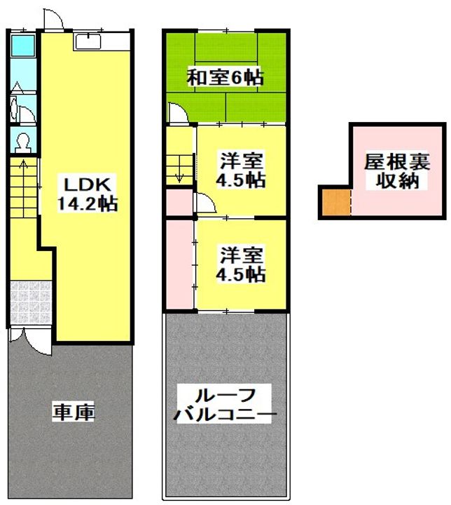 大阪府守口市八雲北町1(一戸建)の賃貸物件の間取り