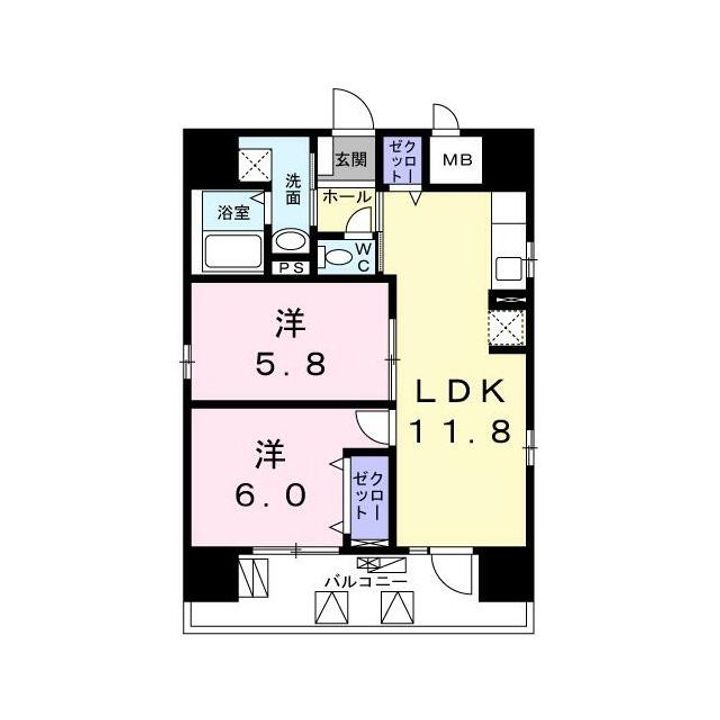 東京都荒川区西日暮里6(マンション)の賃貸物件の間取り