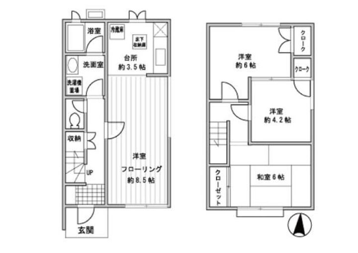 神奈川県横浜市西区北軽井沢(一戸建)の賃貸物件の間取り