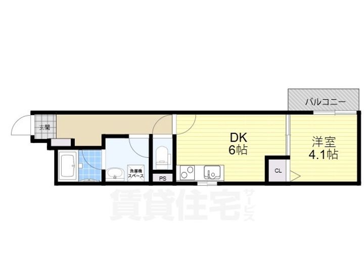 大阪府門真市城垣町(アパート)の賃貸物件の間取り
