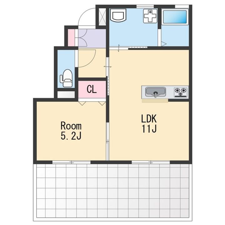 和歌山県和歌山市今福5(アパート)の賃貸物件の間取り