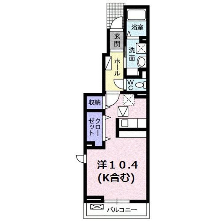 広島県福山市東川口町3(アパート)の賃貸物件の間取り