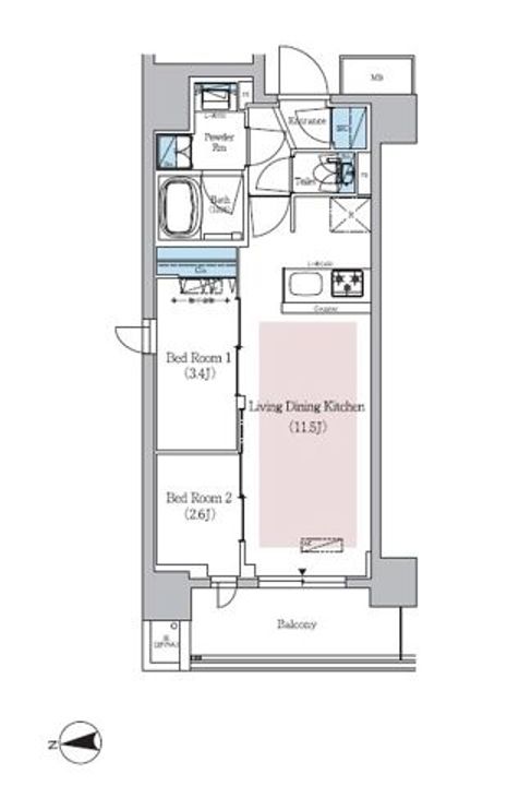 東京都台東区台東4(マンション)の賃貸物件の間取り