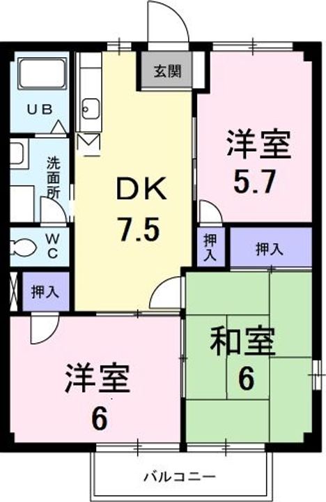 メゾンソレイユAの間取り