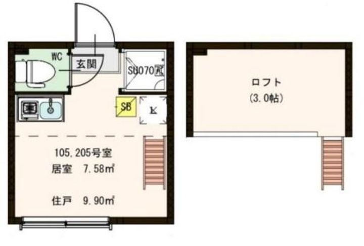 東京都渋谷区本町2(アパート)の賃貸物件の間取り
