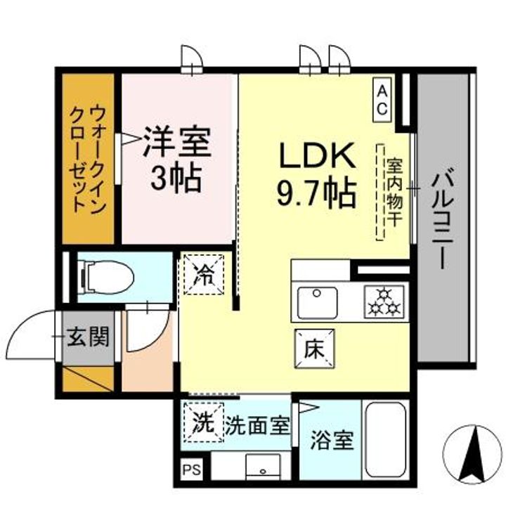 茨城県ひたちなか市上野2(アパート)の賃貸物件の間取り