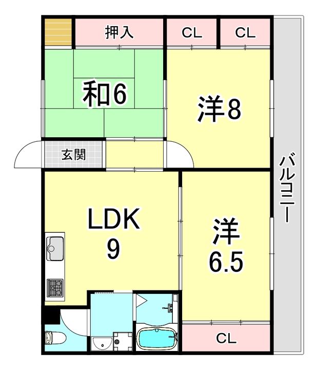 兵庫県神戸市垂水区塩屋台3(マンション)の賃貸物件の間取り