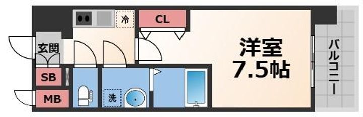 大阪府東大阪市長田西4(マンション)の賃貸物件の間取り