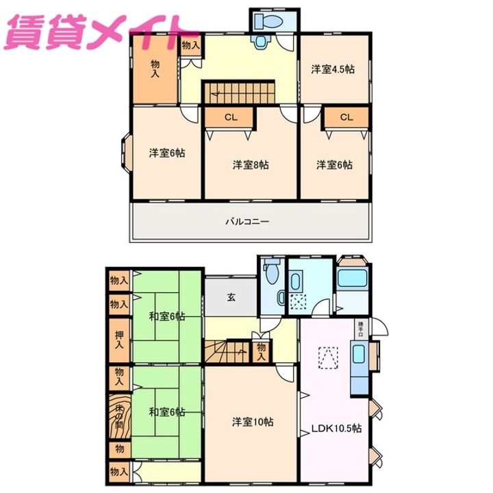三重県鈴鹿市若松東1(一戸建)の賃貸物件の間取り