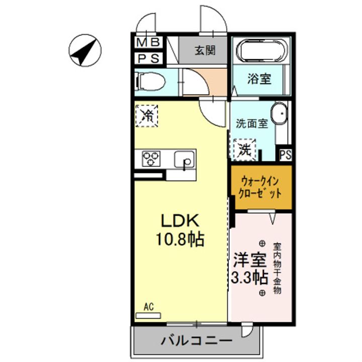 埼玉県越谷市レイクタウン9(アパート)の賃貸物件の間取り