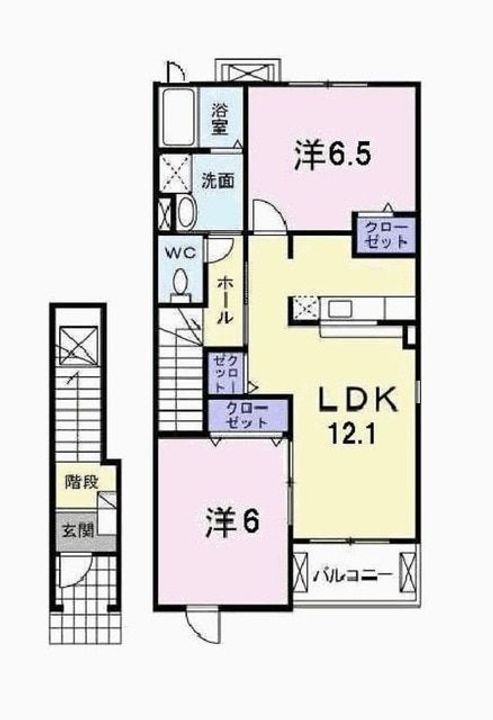 兵庫県加古川市東神吉町升田(アパート)の賃貸物件の間取り