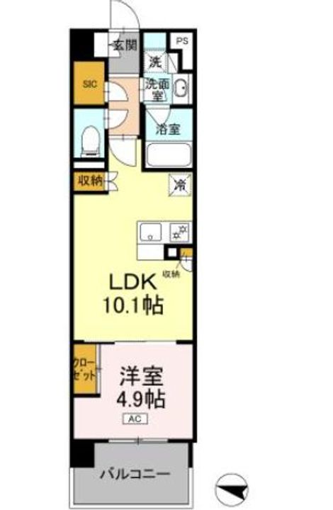 宮城県仙台市青葉区大町2(マンション)の賃貸物件の間取り